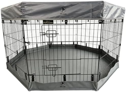 PJYuCien Puppy Playpen with Top Cover & Bottom Pad, 8 Panels 30" H by PJYuGienPetGarden