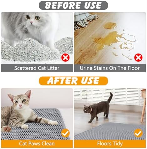 Double Layer Cat Litter Mat, Waterproof Non-Slip, 30 x 24 Inch - Image 5