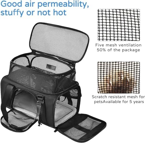 Wakytu Airline Approved Pet Carrier, Collapsible Cat Carrier, Expandable Dog - Image 3