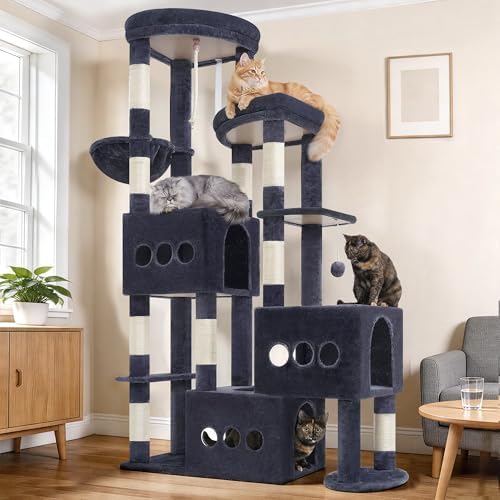 Gitelsnour Sturdy Cat Tree Tower, 3 XXL Condos by Gitelnour