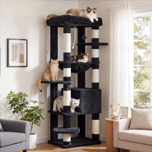 Heybly Cat Tree for Large Cats, 20lbs Heavy Duty, 60 inches XXL HCT050G - Image 2