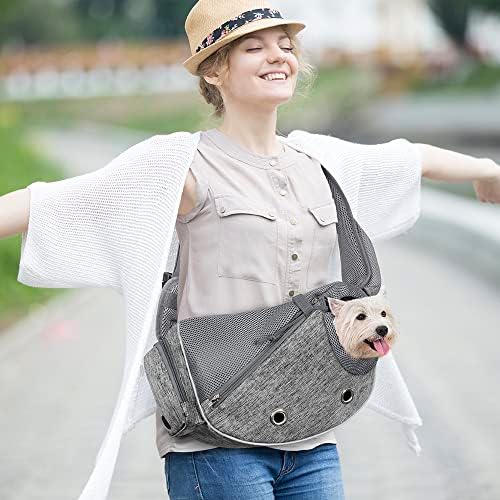 PetAmi Small Dog Sling Carrier, Puppy Cat Hands-Free Purse, 10 lb - Image 5