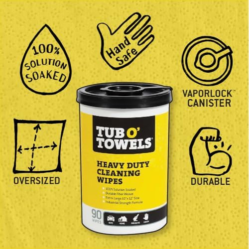 Tub O' Towels Heavy-Duty Multi-Surface Cleaning Wipes, Removes Grease, Tough - Image 3