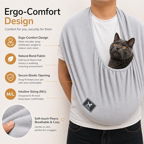Plus Size Cat Sling, Polar Fleece Carrier - Image 5