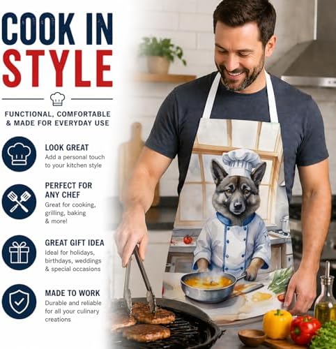 Caroline's Treasures Norwegian Elkhound The Chef Apron Cooking Kitchen Server - Image 2