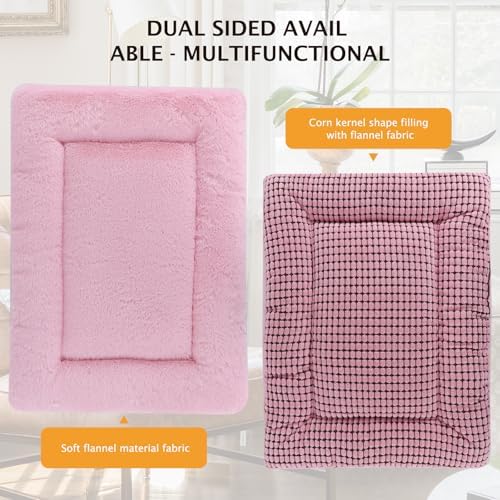 Reversible Dog Bed Mat with Plush and Corn Velvet, Soft Warm Pet Cushion - Image 5