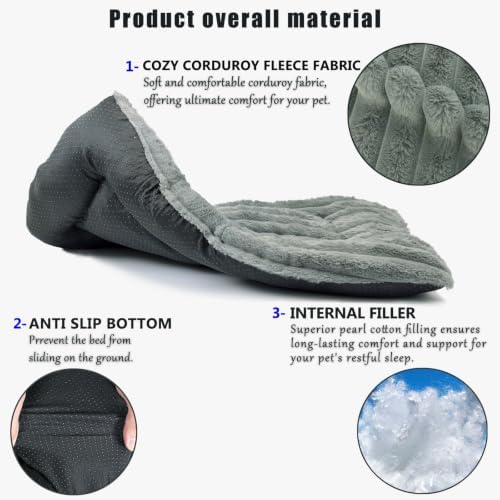 20 Inch Ultra Soft Comfy Pet Bed, Tiny Dog Bed, Washable Anti-Slip Crate Pad - Image 5