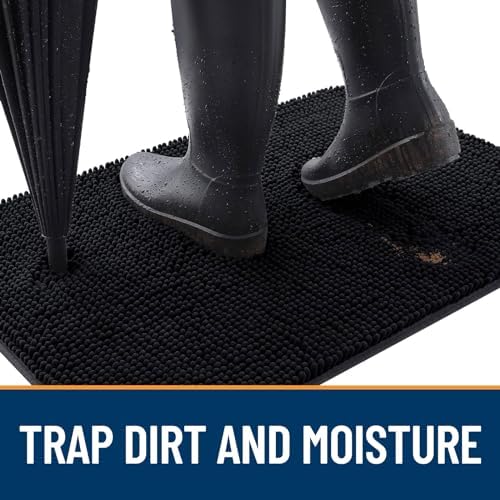 OLANLY Dog Door Mat for Muddy Paws 24x16, Super Absorbent Chenille Mud Mat - Image 2