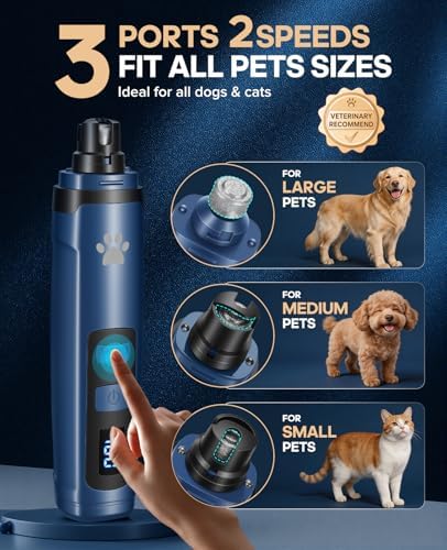 Pet Nail Grinder for Dogs & Cats, 6700 RPM Electric Dog Nail File - Image 2