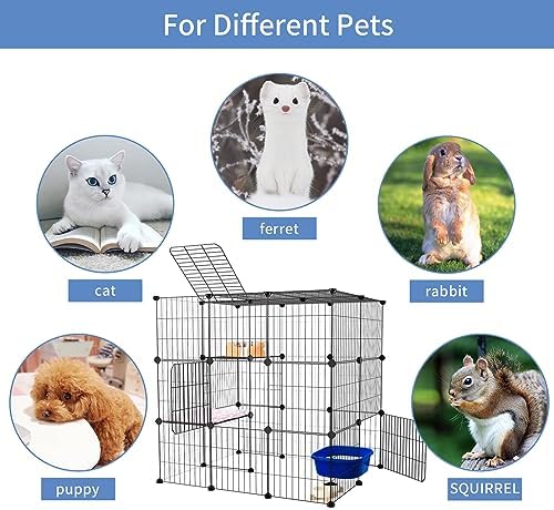 Oneluck 3-Tier Cat Cages Indoor Enclosure DIY Cat Playpen Catio Detachable - Image 6