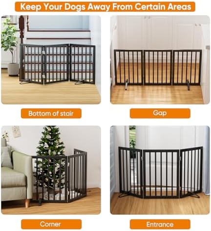 Black 18-55" Foldable Pet Gate for Stairs & Doorways, Puppy Gate Fence - Image 3