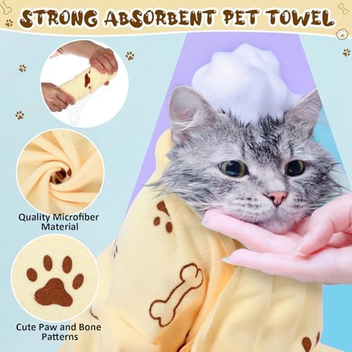 Irenare 12 Pack Dog Bath Towel Set 20'' x 39'' Microfiber - Image 3