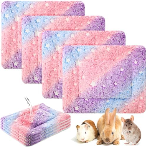 Haull 4 Pcs Waterproof Guinea Pig Bedding Mat, Colorful Star, 13 x 10 by Haull