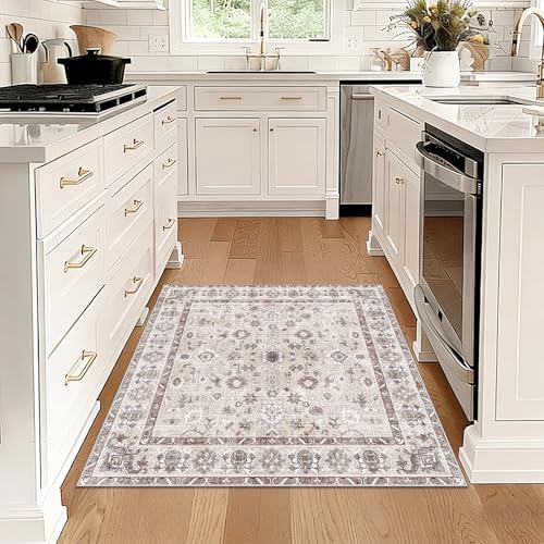 Washable 3x3 Square Rug for Entry Bathroom Kitchen Bedroom Carpet - Image 2