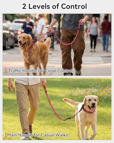 Joytale Tactical Bungee Dog Leash, Shock Absorbing No Pull, Hot Pink - Image 4