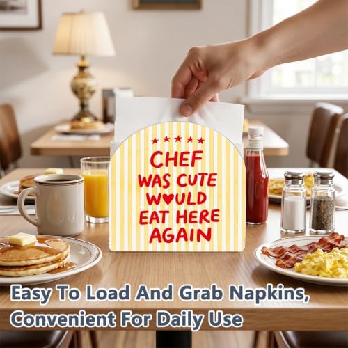Cute Chef Print Acrylic Napkin Holder - Image 4