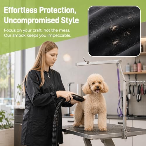 Pumtus Waterproof Pet Grooming Smock, Long Sleeves Dog Grooming Workwear - Image 5