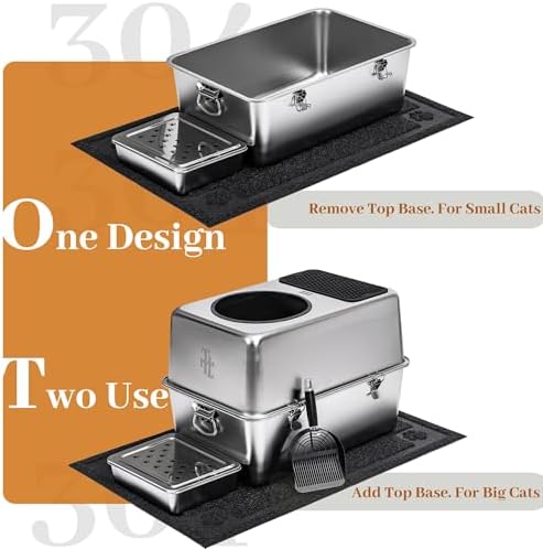 304 Stainless Steel Cat Litter Box, Fully Enclosed Leak-Proof & Rust-Proof - Image 6