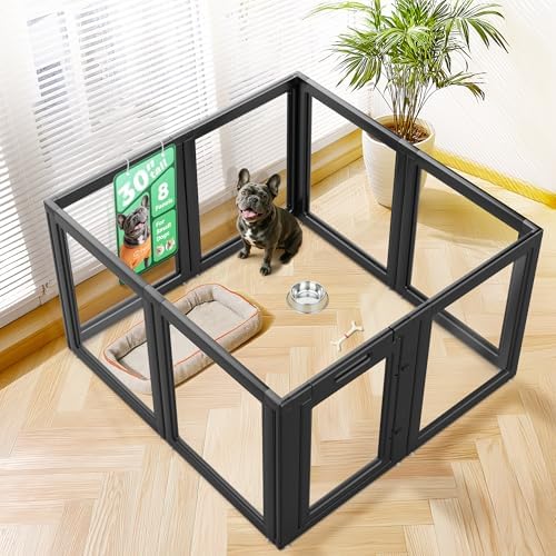 FXW AuraSpace Clear Acrylic Indoor Dog Playpen, 8 Panels by FXW