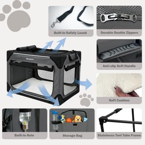 Collapsible Soft Dog Crate 42 Inch, Portable Travel Pet Crate - Image 5