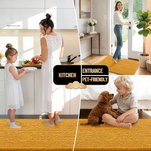 OLANLY Thick Chenille Absorbent Bathroom Rugs Mat 30x20 - Image 6