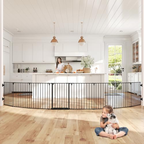 190" Extra Wide Baby Gate Playpen, Adjustable Baby Fence Play Yard by Cideny