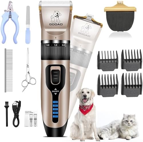 Dog Clippers Grooming Kit and Trimmer by Gooad