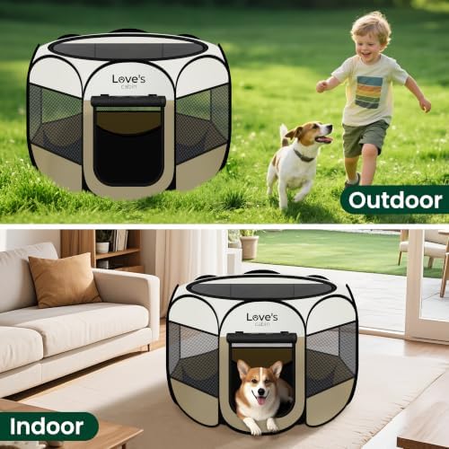 Love's cabin Pet Puppy Dog Playpen, Medium Dog Tent Crates Cage Indoor/Outdoor - Image 6