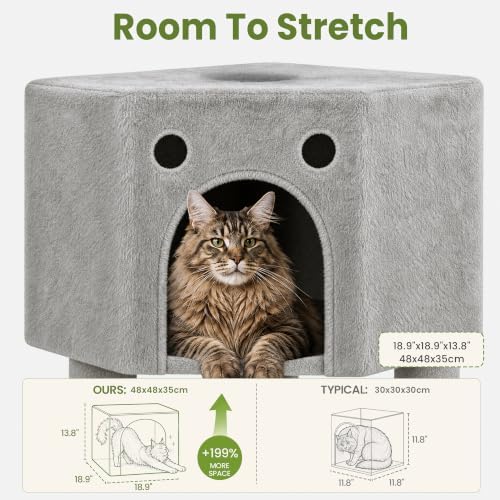 Cat Tree Tower for Indoor Large Adult Cats, 73in Tall Heavy Duty - Image 3