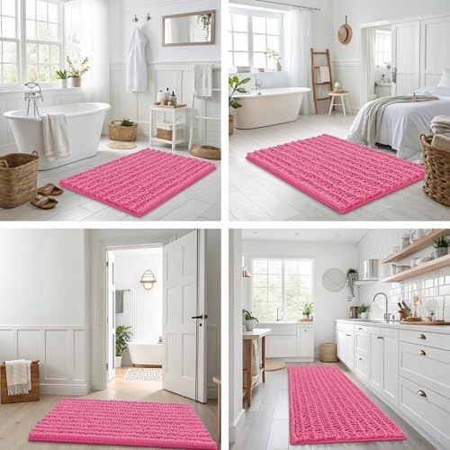 Smiry Bathroom Rugs 59X24, Extra Soft Rubber Backing Chenille Bath Mats - Image 7