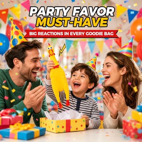 POPLAY Screaming Chicken, Squeaky Chicken Dog Toys Gag Gifts Prank - Image 6