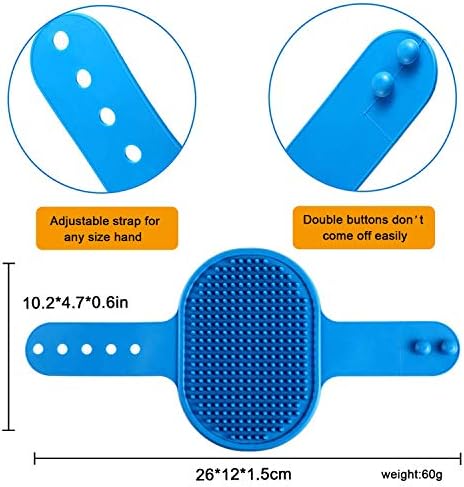 Dog Grooming Brush, Pet Shampoo Bath Brush Shedding Soothing Massage Rubber Comb - Image 6