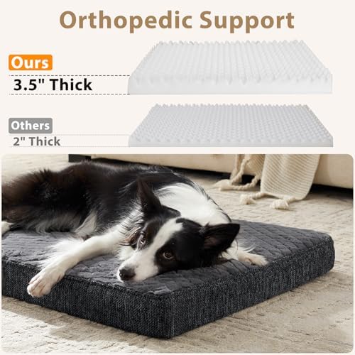 JOEJOY Orthopedic Dog Bed for Large Dogs, Washable Dog Crate Bed Large Sized - Image 4