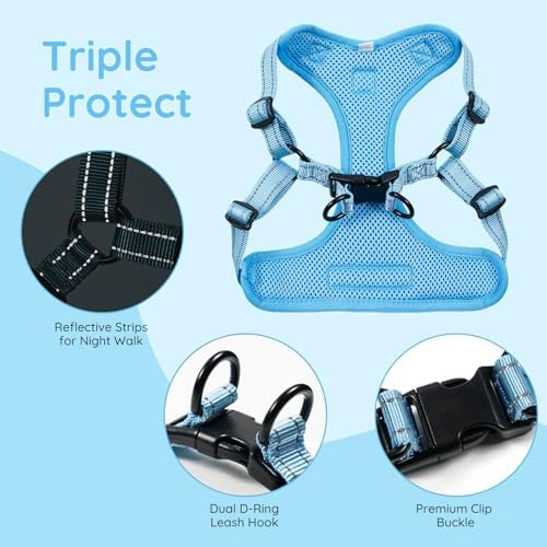 BELLA & PAL Adjustable Step-in Dog Harness, Puppy No-Pull Vest - Image 2
