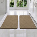 Bcoimo Bath Rugs Mat Set, 2 Piece Non Slip Chenille Latte Bathroom Mat Sets by Bcoimo