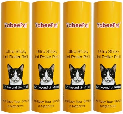 8 Inch Extra Sticky Large Lint Roller Refills by Yabeepet