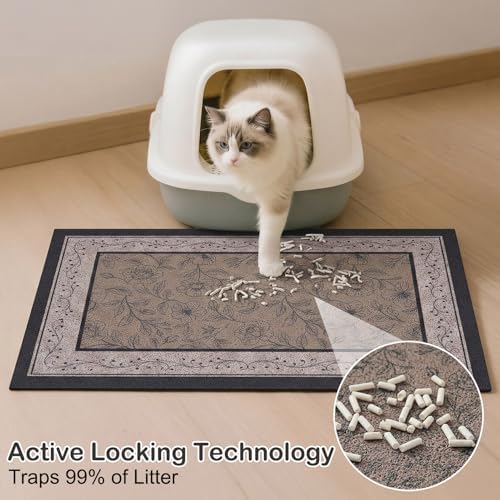 Glittme Cat Litter Mat 24"x15" Non-Slip Washable Trapping Mat - Image 2