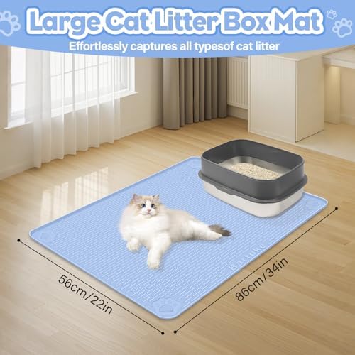 Silicone Cat Litter Mat for Litter Box 34”x22” Large Cat Mat - Image 2