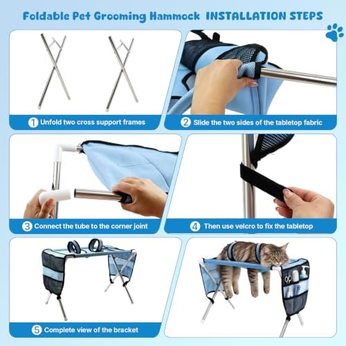 Foldable Pet Grooming Table Hammock, Suitable - Image 7
