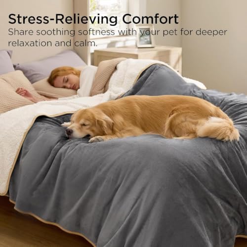 Bedsure Waterproof Blanket for Bed Soft Sherpa Fleece Throw, King 108"x86" - Image 6