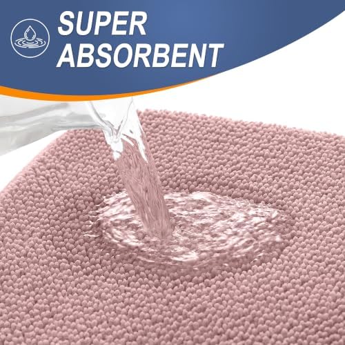 OLANLY Memory Foam Bathroom Runner Rugs 59x24, Long Bath Mats, Dusty Rose - Image 3