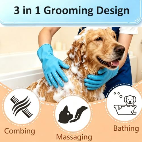 Dog Grooming Gloves, Dog Washing Gloves Bathing Cat Brush Pet-Showerheads - Image 2
