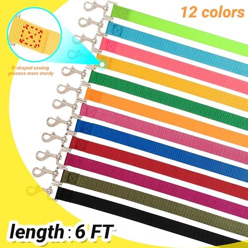 12 Pack Bulk Dog Leashes, 6FT Pet Lead Leash - Image 2