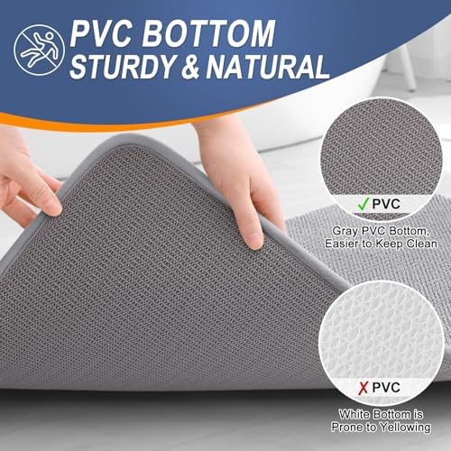 OLANLY Memory Foam Bathroom Runner Rug 59x24, Absorbent Long Bath Mat - Image 4