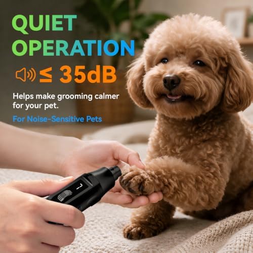 Silent Groom Pro Quiet Dog Nail Grinder, 7 Speeds, 000 RPM, 2 LEDs - Image 2