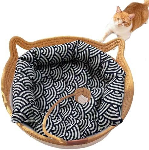 Instinct Basket, Stimuli Handwoven cat Basket Rope Cotton by FHKPET