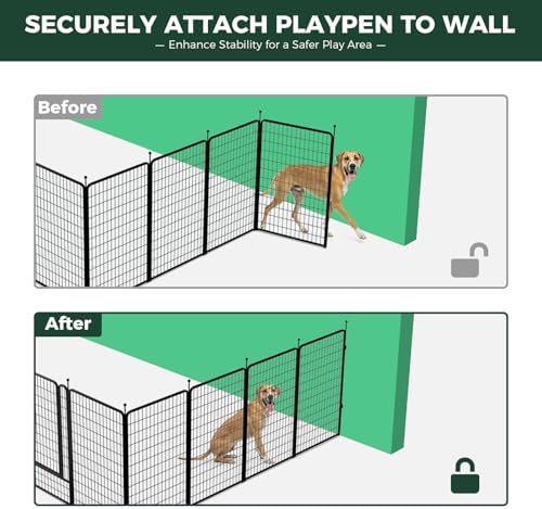 FXW Rollick Dog Playpen with Fence-to-Wall Anchors, 16 Panels - Image 4