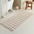 TYUU Waffle Runner Rug Bathroom, Long Boho Bath Mat, 60x24 Khaki & White by TYUU