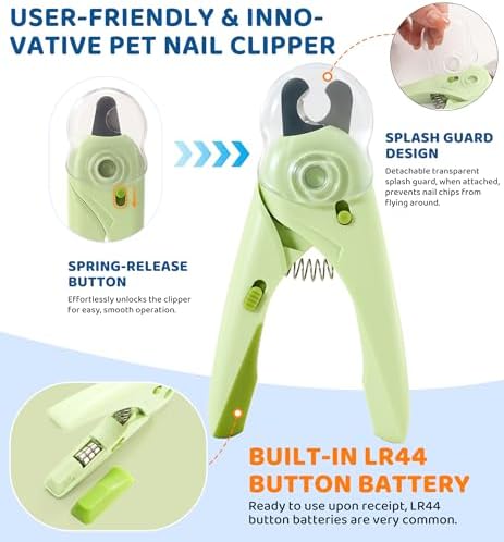 Pet Nail Clipper with Light for Cats & Small Dogs Puppies, Ultra Bright LED to - Image 5