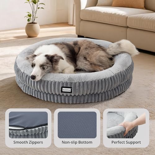 BALANCE Donut Dog Bed, 36 Inches Round Dog Bed Large Size Dogs Washable - Image 4